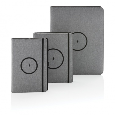 Logo trade promotional gift photo of: Air 5W wireless charging notebook with 5000mAh powerbank
