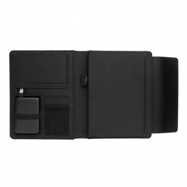 Logo trade promotional giveaway photo of: Fiko wireless charging A5 portfolio with powerbank