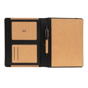 Logo trade advertising products image of: Deluxe cork portfolio A5 with pen