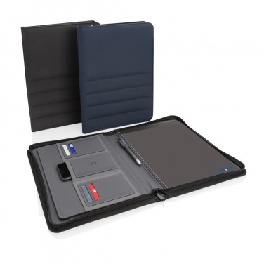 Logo trade promotional gift photo of: Impact AWARE™ RPET A4 portfolio with zipper
