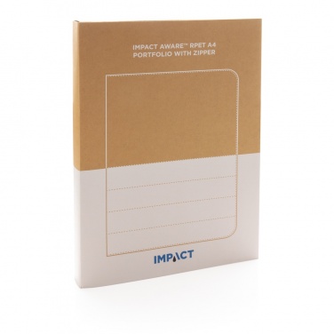 Logo trade promotional products picture of: Impact AWARE™ RPET A4 portfolio with zipper