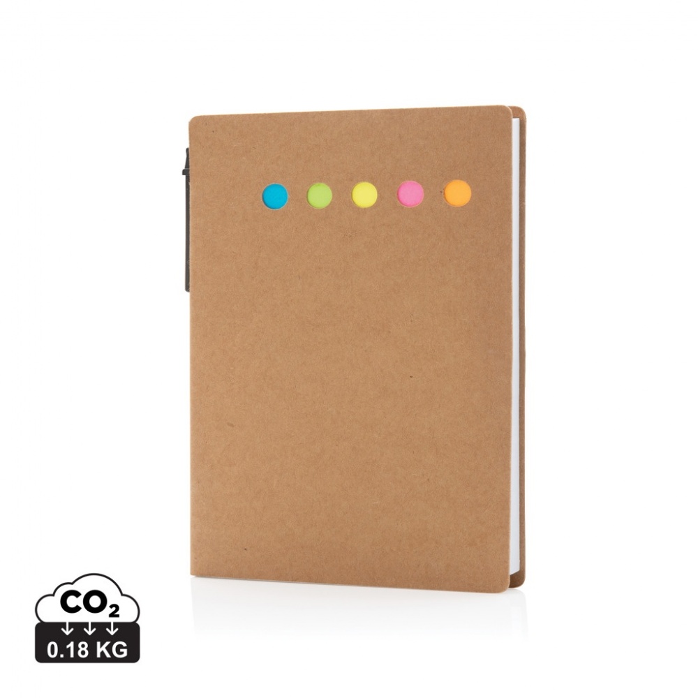 Logotrade promotional merchandise photo of: Kraft sticky notes A6 booklet with pen