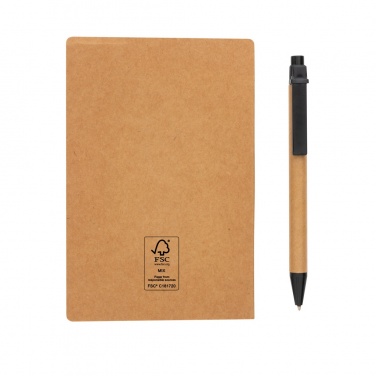 Logotrade corporate gifts photo of: Kraft sticky notes A6 booklet with pen