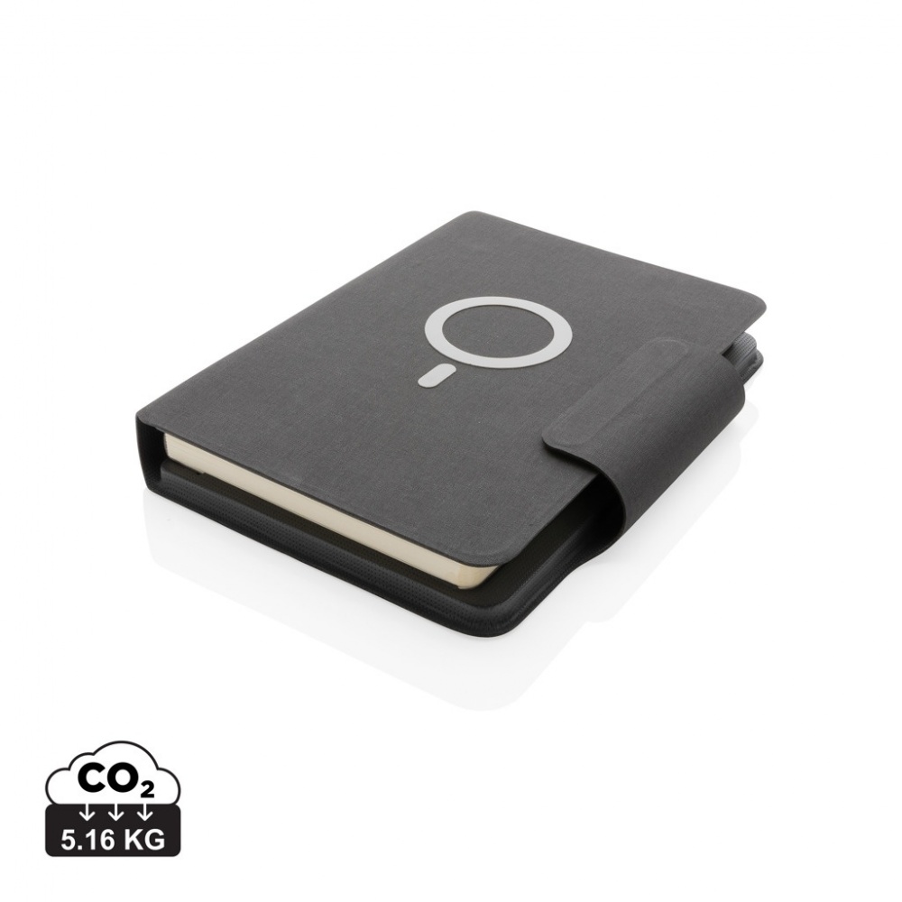 Logo trade business gift photo of: Artic Magnetic 10W wireless charging A5 notebook
