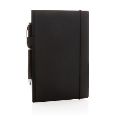 Logo trade advertising products picture of: A5 deluxe kraft hardcover notebook
