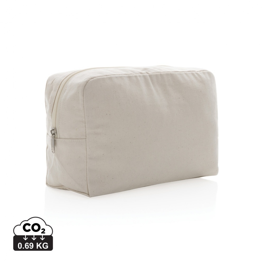 Logo trade corporate gifts image of: Impact Aware™ 285 gsm rcanvas toiletry bag undyed