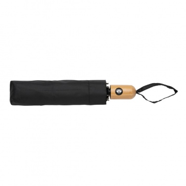 Logo trade promotional merchandise image of: 21" Impact AWARE™ RPET 190T bamboo auto open/close umbrella