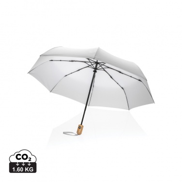 Logo trade promotional items picture of: 21" Impact AWARE™ RPET 190T bamboo auto open/close umbrella