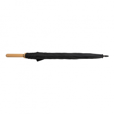 Logo trade business gift photo of: 23" Impact AWARE™ RPET 190T auto open bamboo umbrella