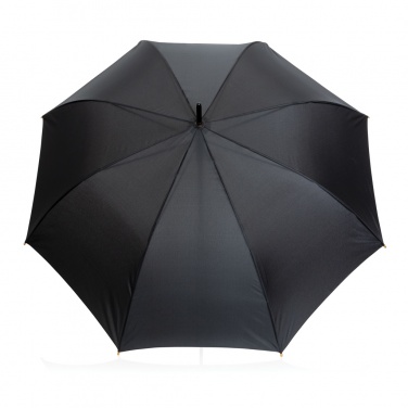 Logo trade promotional gifts picture of: 27" Impact AWARE™ RPET 190T auto open bamboo umbrella