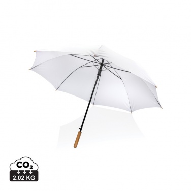 Logotrade business gifts photo of: 27" Impact AWARE™ RPET 190T auto open bamboo umbrella