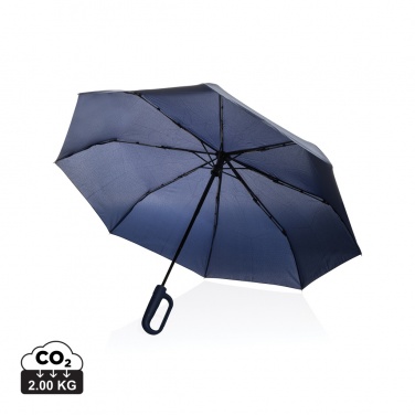Logo trade promotional gifts picture of: Yara 21" AWARE™ RPET solid colour umbrella with carabiner