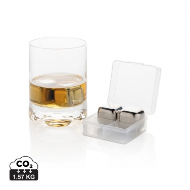 Logo trade advertising products picture of: Re-usable stainless steel ice cubes 4pc