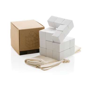 Logo trade promotional item photo of: Wooden brain game in canvas pouch
