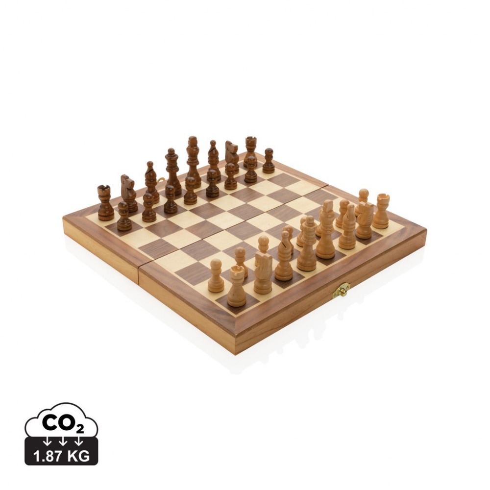 Logo trade promotional gifts image of: Luxury wooden foldable chess set