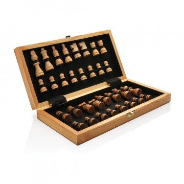 Logo trade promotional items image of: Luxury wooden foldable chess set