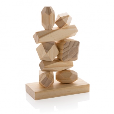 Logo trade advertising product photo of: Ukiyo Crios wooden balancing rocks in pouch