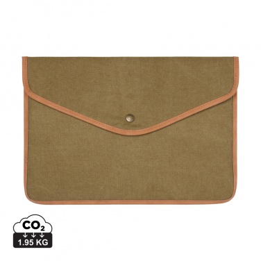 Logo trade promotional gift photo of: VINGA Bosler GRS recycled canvas 16" laptop sleeve