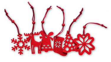 Logo trade promotional merchandise photo of: Set of 6 felt tree hangers