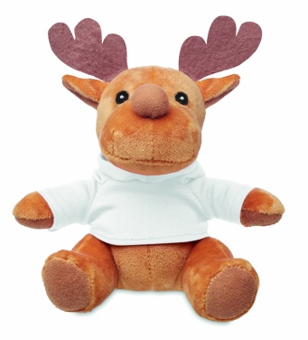 Logo trade promotional gift photo of: Plush reindeer with hoodie