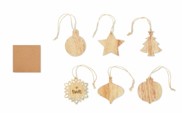 Logotrade corporate gifts photo of: Set of wooden Xmas ornaments
