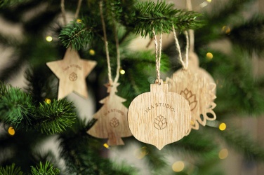 Logotrade promotional item picture of: Set of wooden Xmas ornaments