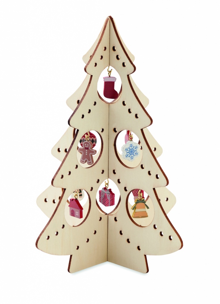 Logotrade promotional item picture of: Wooden Xmas tree decoration