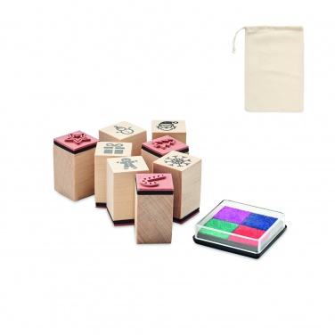 Logotrade promotional merchandise photo of: 8 wooden Christmas stamps set