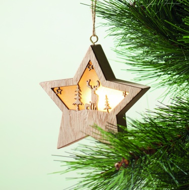 Logo trade promotional giveaways picture of: MDF star with light