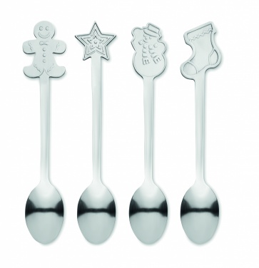 Logotrade corporate gift picture of: Set of 4 Christmas tea spoon