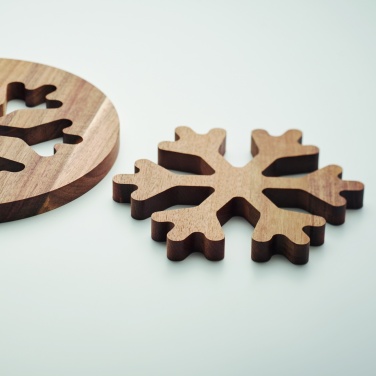 Logo trade promotional merchandise picture of: Acacia wooden pot holders set