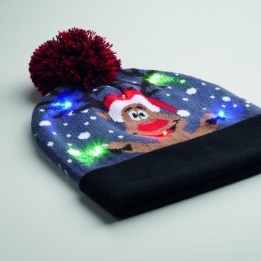 Logo trade promotional merchandise photo of: Christmas knitted beanie LED