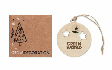 Logo trade promotional products picture of: Wooden bauble shape hanger