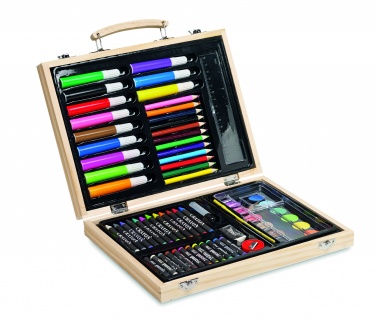 Logo trade promotional product photo of: Artist's set in wooden box