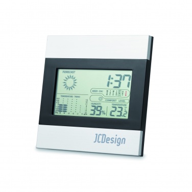Logo trade promotional gifts image of: Weather station and clock