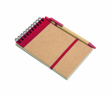 Logotrade promotional item picture of: A6 recycled notepad with pen