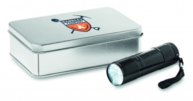 Logotrade promotional product image of: LED torch in tin box