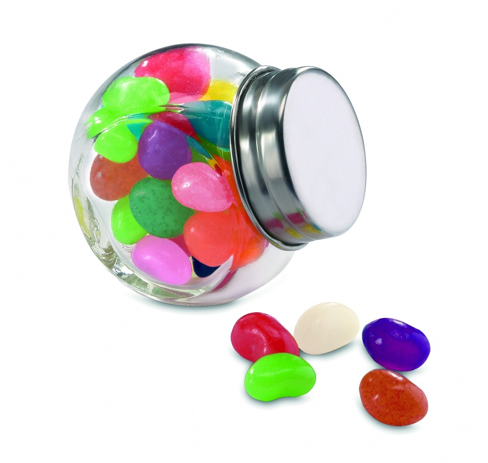 Logo trade promotional gift photo of: Glass jar with jelly beans