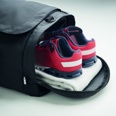 Logo trade promotional merchandise picture of: Large sports bag in 300D RPET
