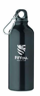 Logotrade promotional products photo of: 500 ml single-walled water bottle made of recycled aluminum with a carabiner