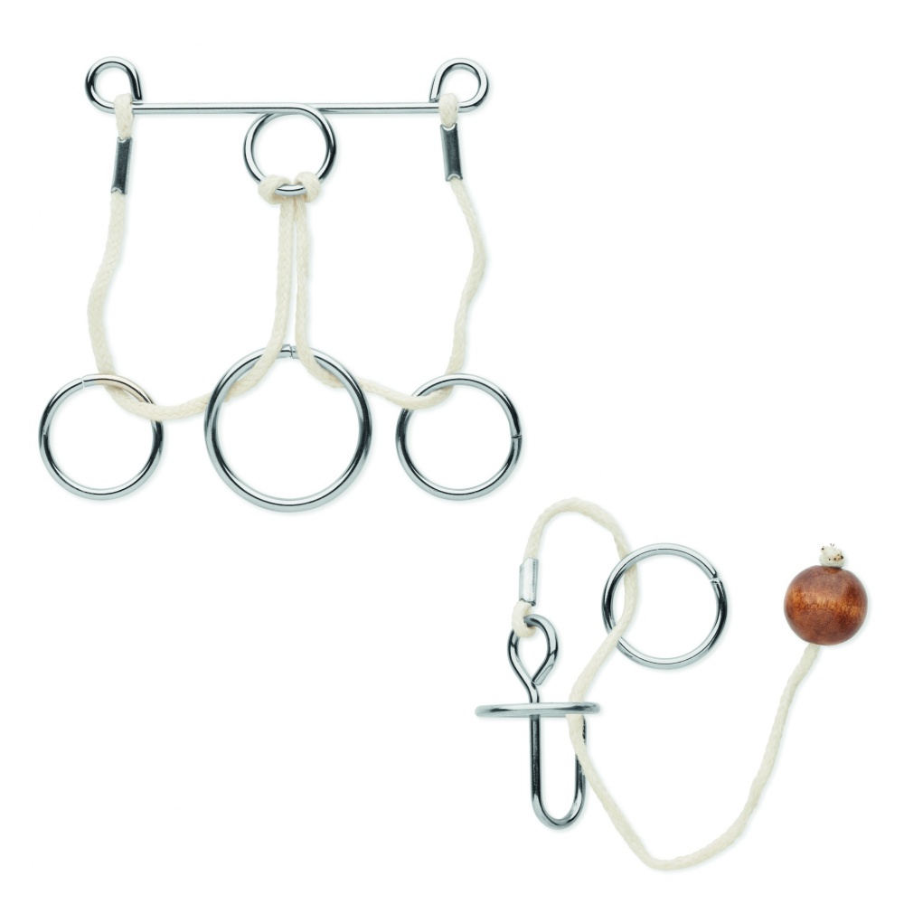 Logo trade promotional merchandise image of: Set of 2 metal brain teasers