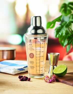 Logo trade promotional giveaways image of: Glass cocktail shaker 400 ml