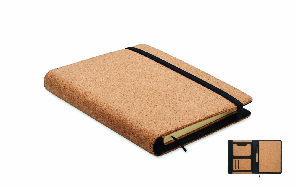 Logo trade promotional gift photo of: A5 portfolio in cork