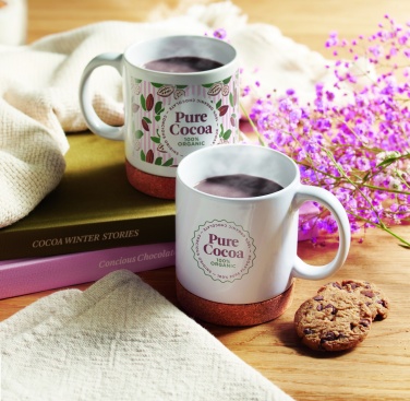 Logotrade business gift image of: Ceramic cork mug 280 ml
