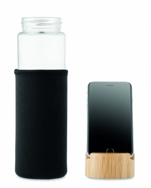 Logo trade promotional gifts image of: Glass bottle bamboo lid 600ml