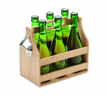 Logo trade promotional merchandise photo of: 6 beer crate in bamboo