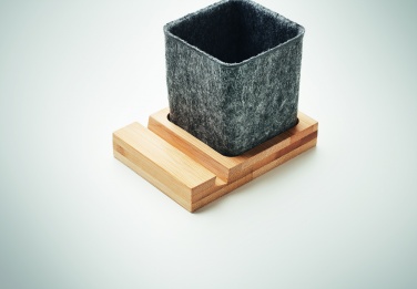 Logotrade promotional product picture of: RPET felt pen pot phone stand