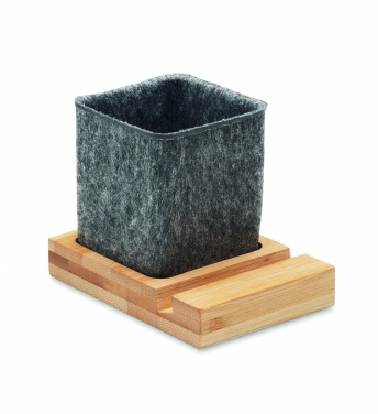 Logo trade advertising products picture of: RPET felt pen pot phone stand