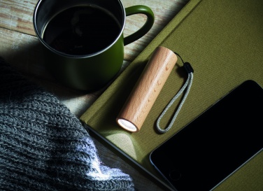 Logotrade promotional item picture of: Beech wood rechargeable torch