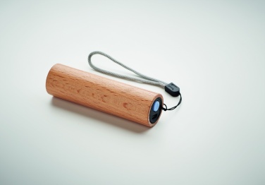 Logo trade promotional product photo of: Beech wood rechargeable torch